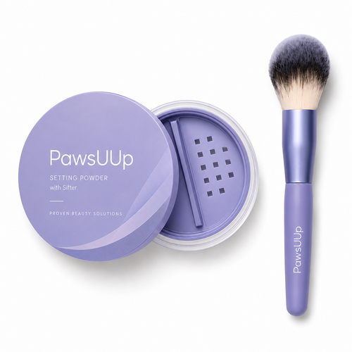 NEW!PawsUUp WaterBlur Powder Talc-Free Setting Powder with Blur and Set brush