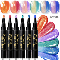 6 Colors Cat Eye One-Step Gel Pens - D