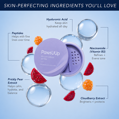 NEW!PawsUUp WaterBlur Powder Talc-Free Setting Powder with Blur and Set brush