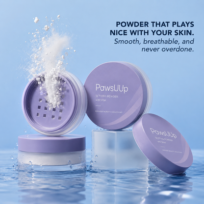 NEW!PawsUUp WaterBlur Powder Talc-Free Setting Powder with Blur and Set brush