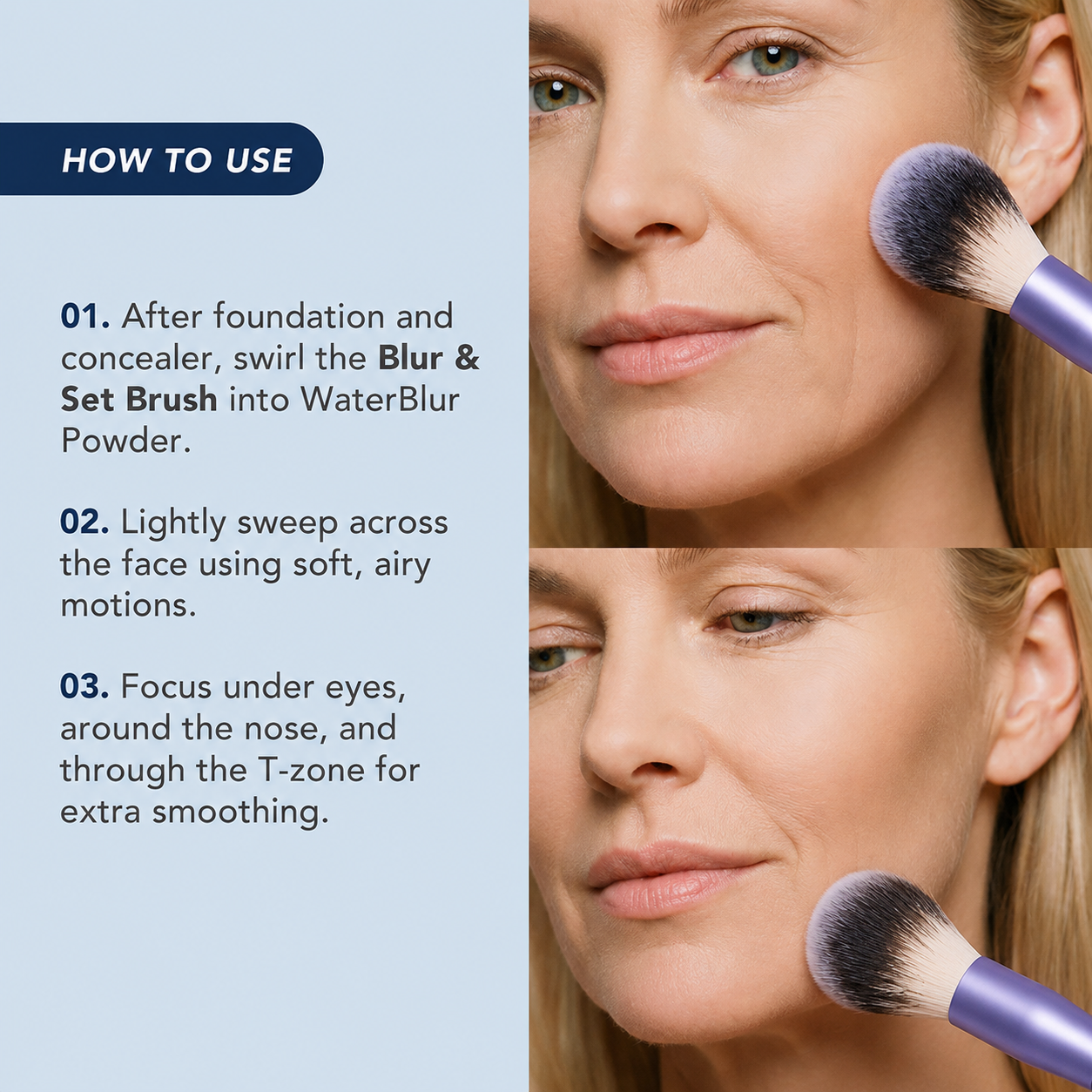 NEW!PawsUUp WaterBlur Powder Talc-Free Setting Powder with Blur and Set brush